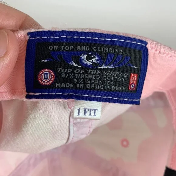 Arizona State Sun Devils Womens Pink Camo Top of the World Fitted Hat One Size - Picture 5 of 5